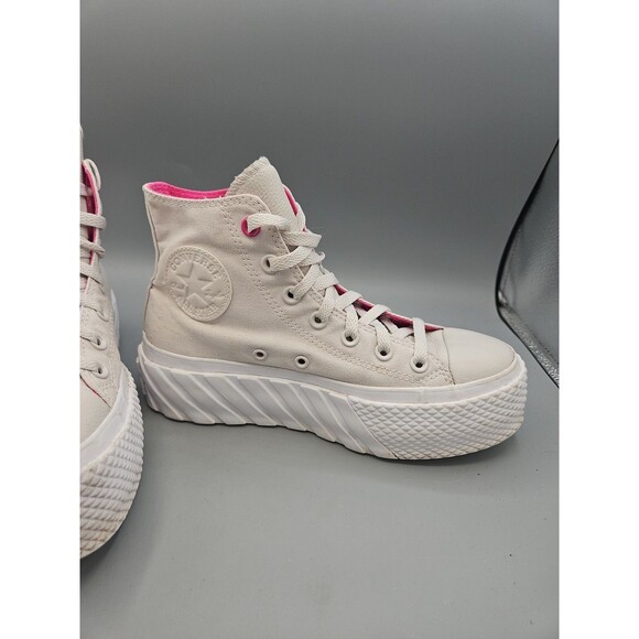 Women 7 Converse CTAS Surface Fusion Pale Putty Lift 2X Platform Sneaker Chucks - Picture 3 of 10